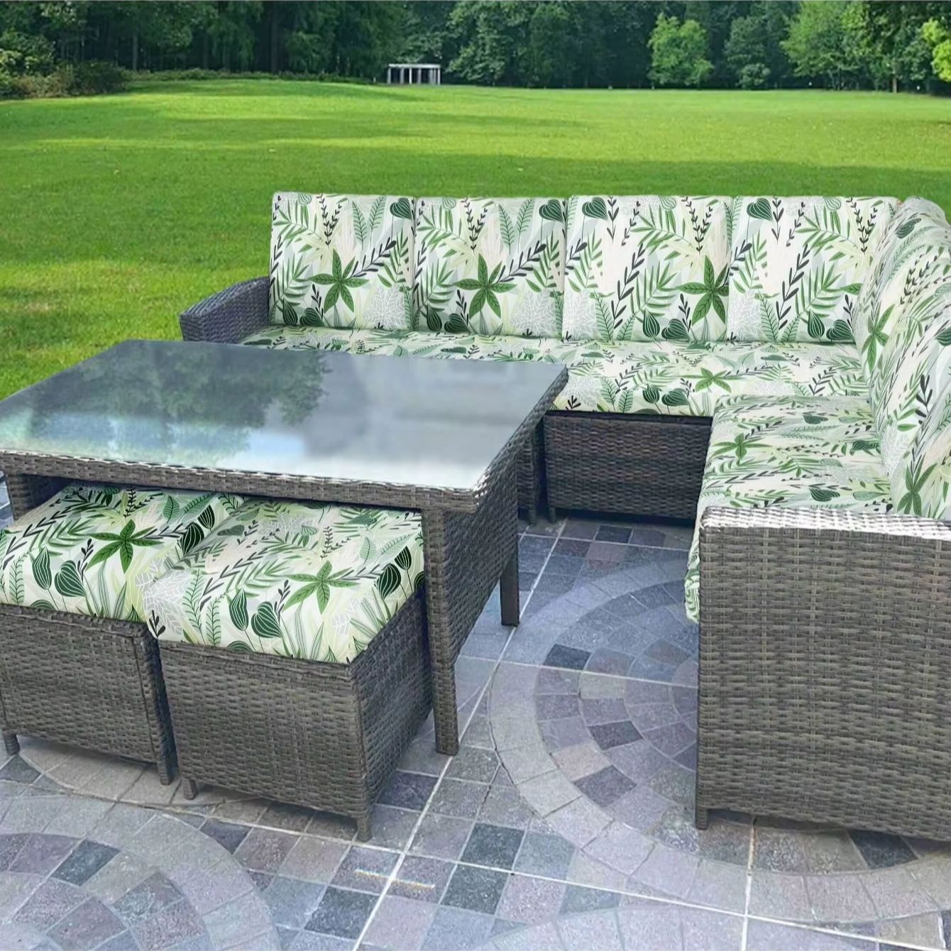 Outdoor Tropical Print Sofa Cu - огляд і ціна Home Office Or