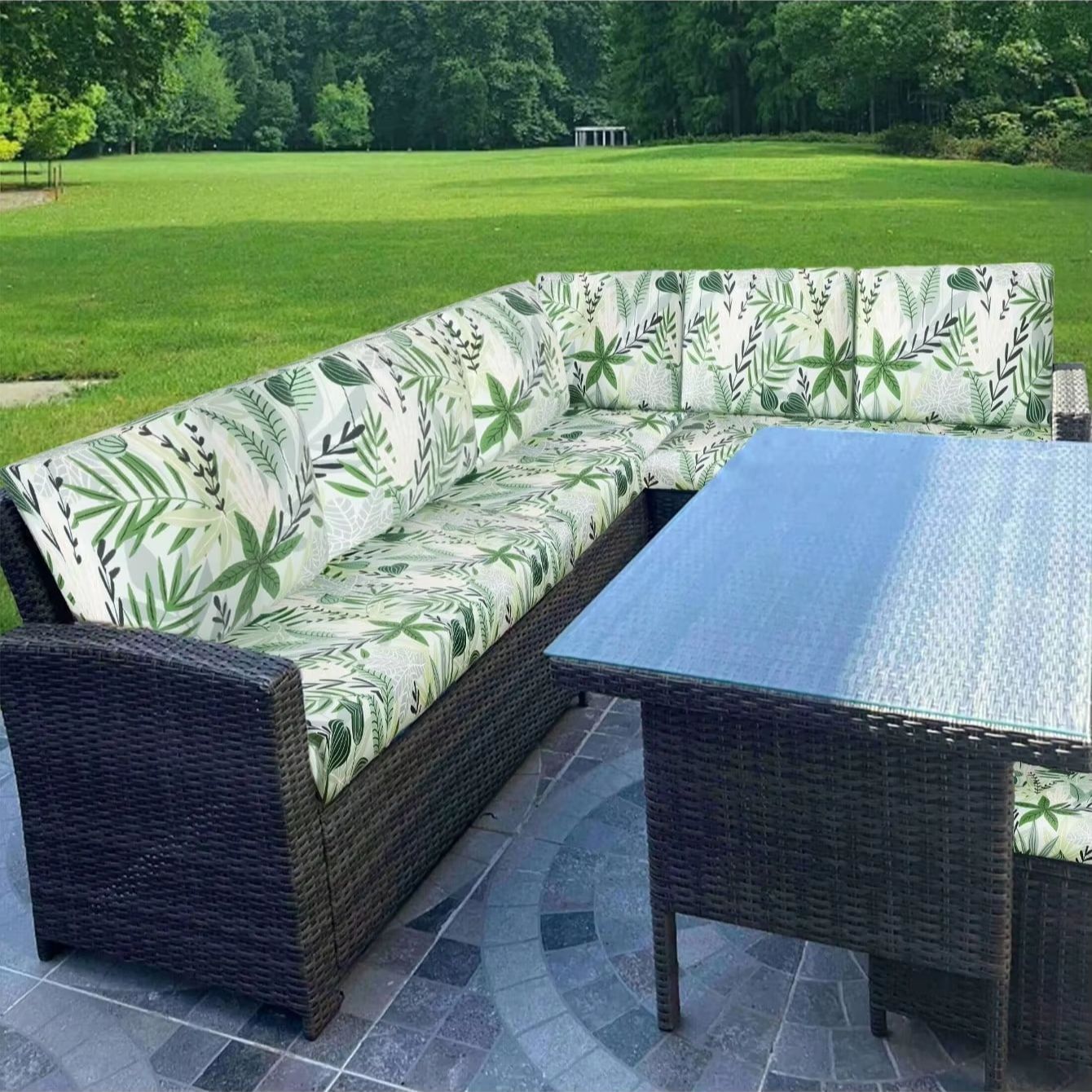 Outdoor Tropical Print Sofa Cu - огляд і ціна Home Office Or