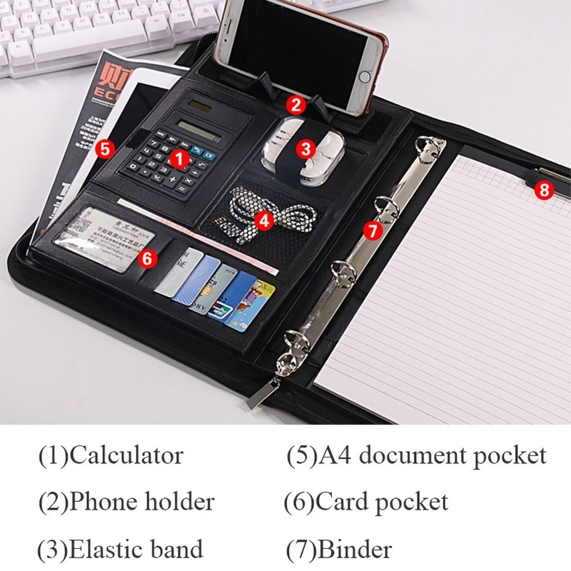 1Pc A4 PU Leather Zipper File  - огляд і ціна Document Scanner Portable